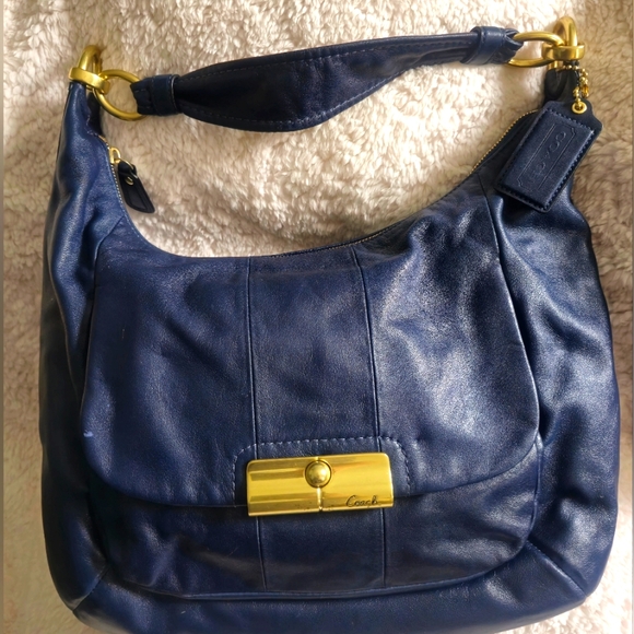 Coach Kristen Leather Hobo Navy Blue bag #16787 - Picture 1 of 8